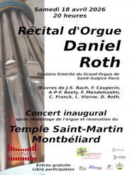 Inauguration de l'orgue du Temple Saint-Martin