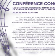 Conf�rence-concert : Les chants liturgiques du Temple Saint-Martin