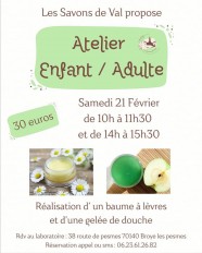 Atelier : baume � l�vres et gel�e de douche
