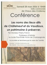 Conf�rence : lieux-dits de Ch�telneuf et du Vaudioux