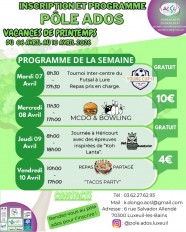 Vacances au P�le Ados