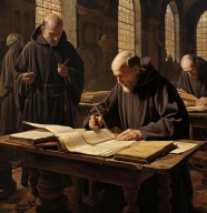 Tr�sors d'abbayes : scriptoria et manuscrits au Moyen �ge