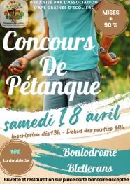 Concours de P�tanque � Bletterans au profit de l'APE Graines d'�coliers