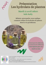 Pr�sentation : les hydrolats de plantes