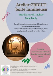 Atelier Cricut - fabrication d'une bo�te lumineuse