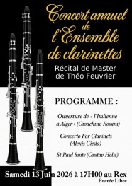 Concert annuel de l'Ensemble de clarinettes