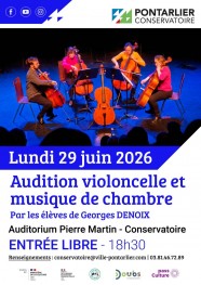 Audition violoncelle et musique de chambre