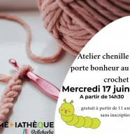 Atelier chenille porte bonheur en crochet