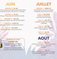 Programme du Jardin partag� des Orchamps