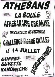 Concours de p�tanque : Challenge Pierre CAILLET
