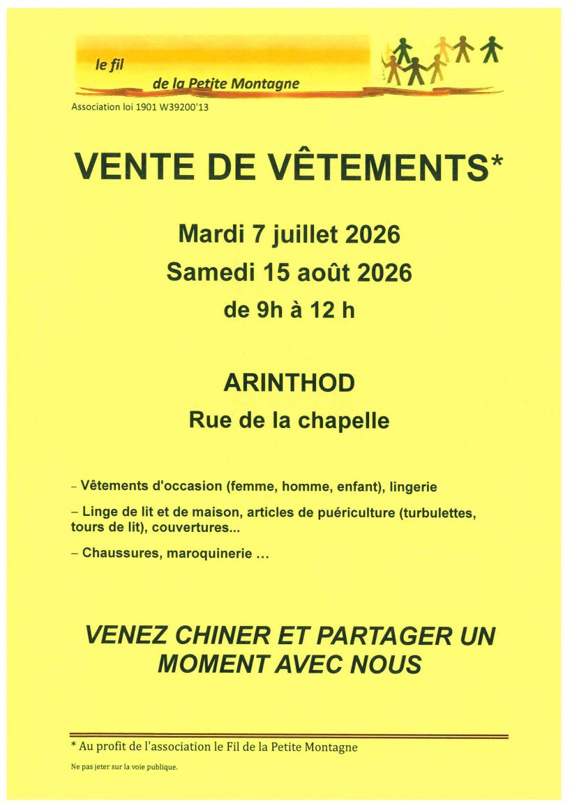 Vente de v�tements