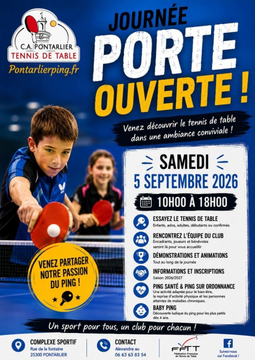 Porte ouverte Tennis de table