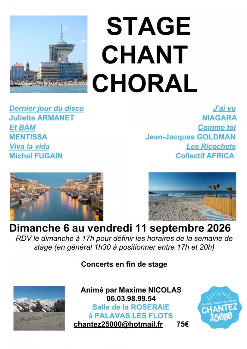 Stage de chant choral � Palavas-les-Flots