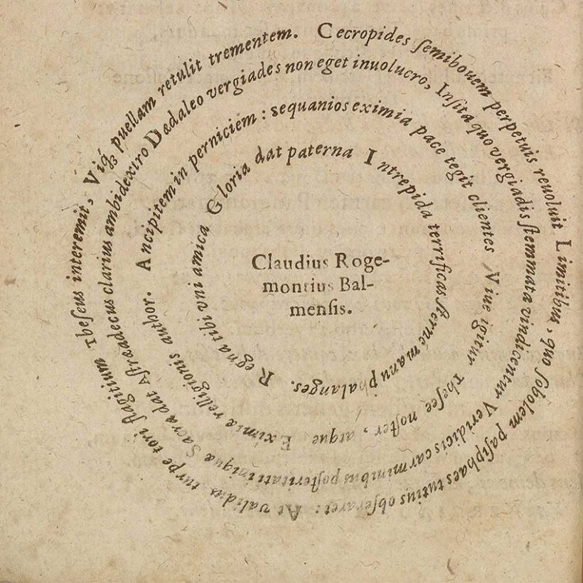 1 heure / 1 livre : Calligrammes de 1592