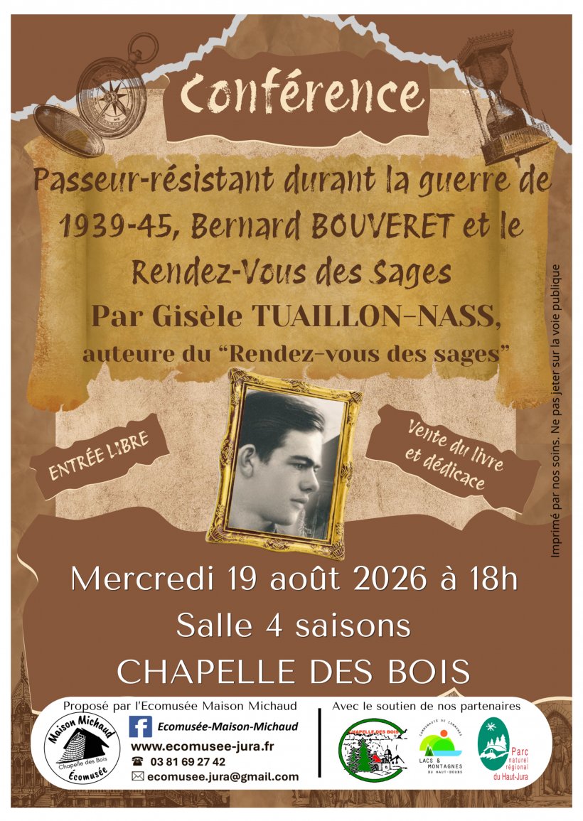 Conf�rence : Bernard BOUVERET, passeur-r�sistant