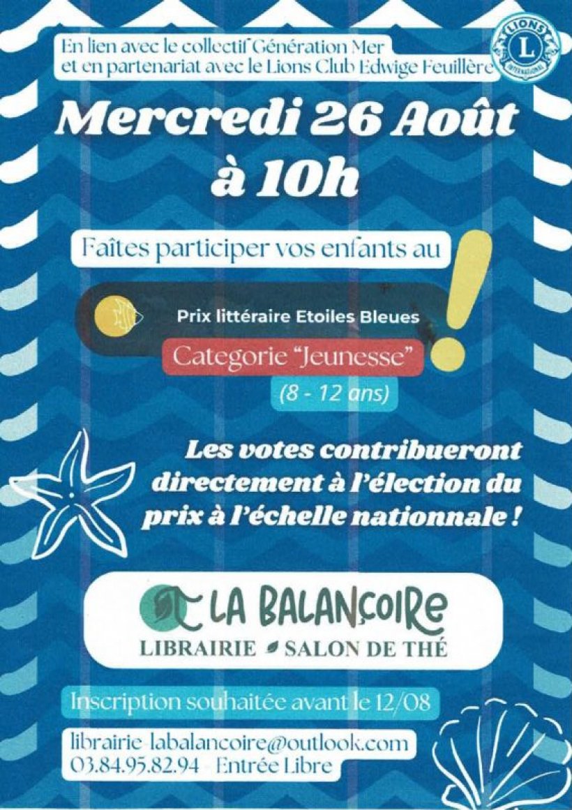 �lection prix litt�raire �toiles Bleues