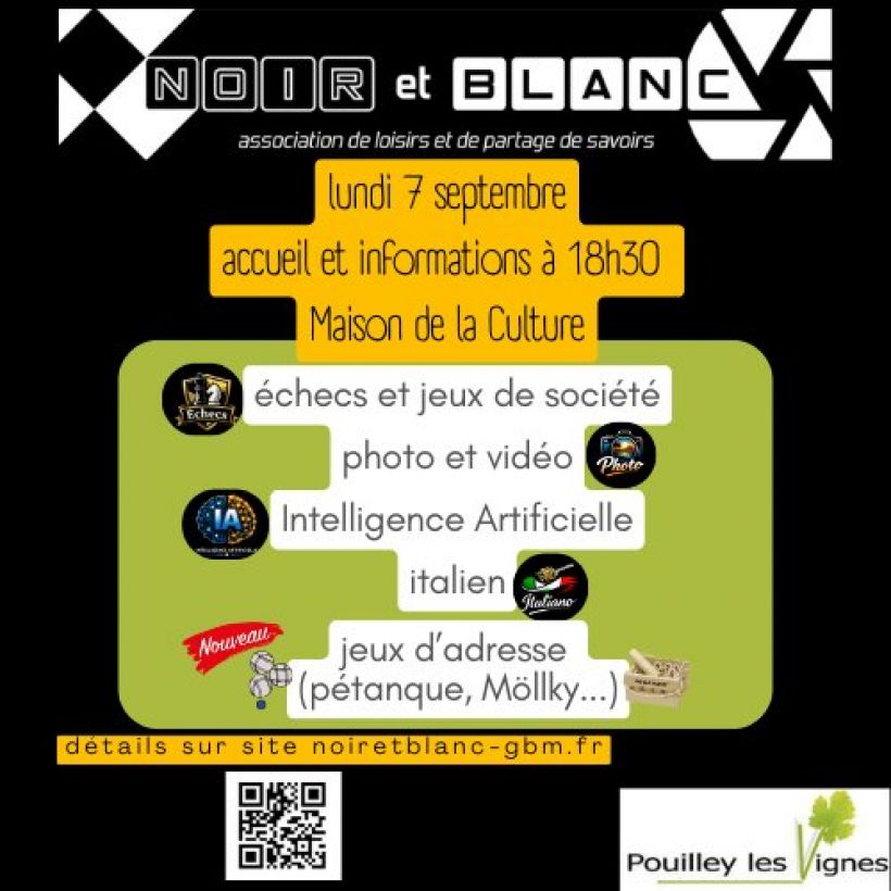 Reprise des activit�s de Noir et Blanc
