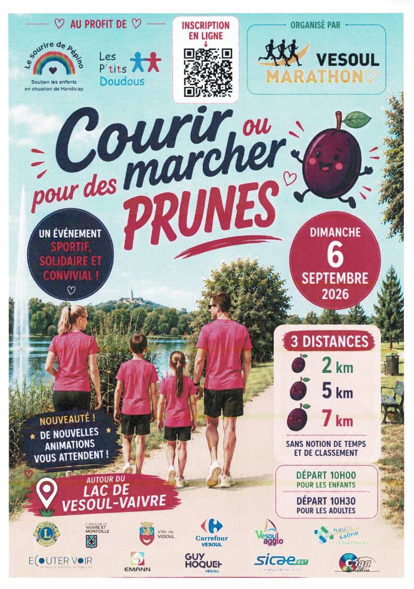 Courir ou marcher pour des Prunes