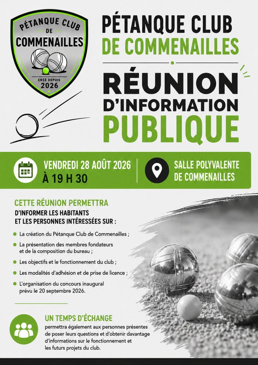 R�union d'information P�tanque Club