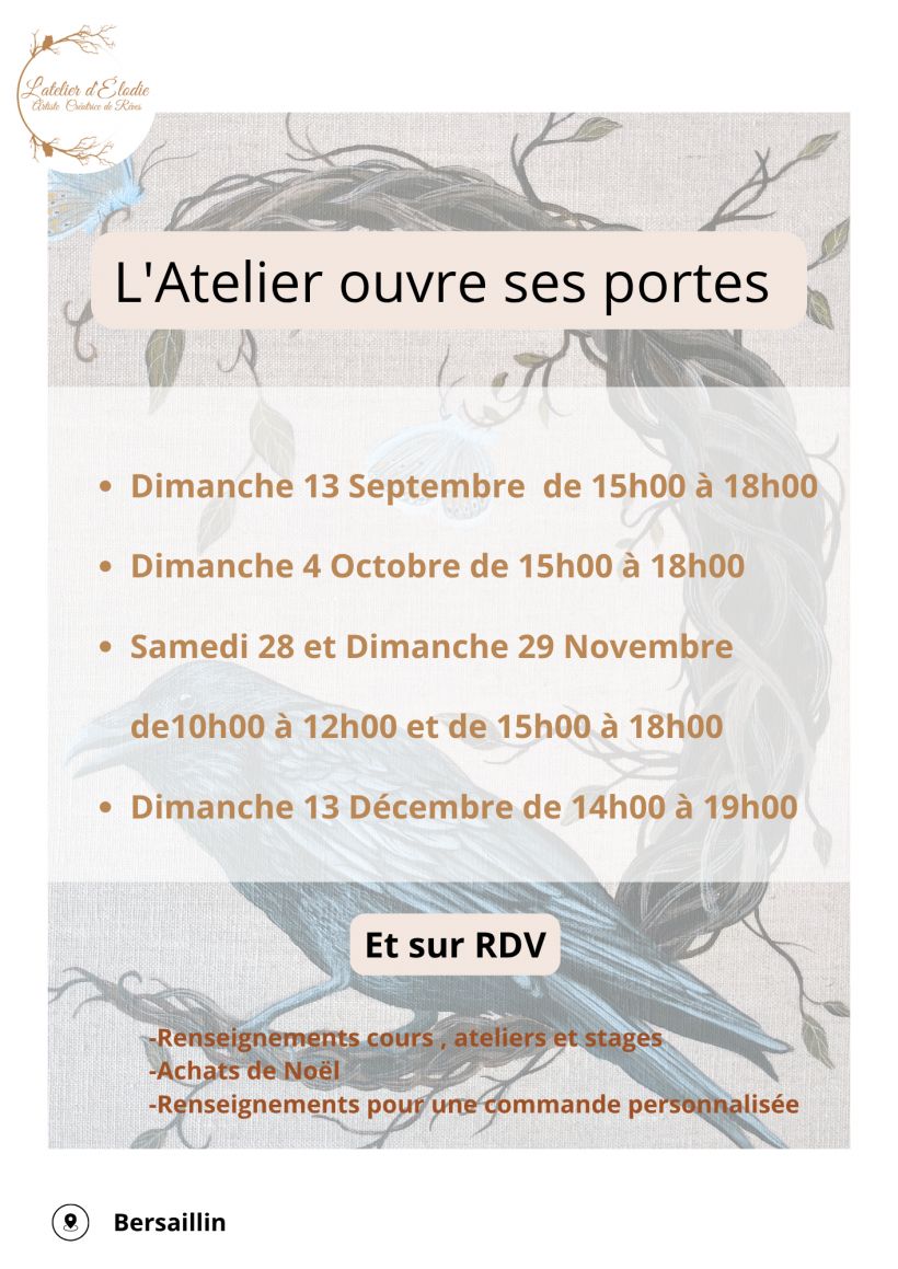 Ouverture de l'Atelier d'Elodie