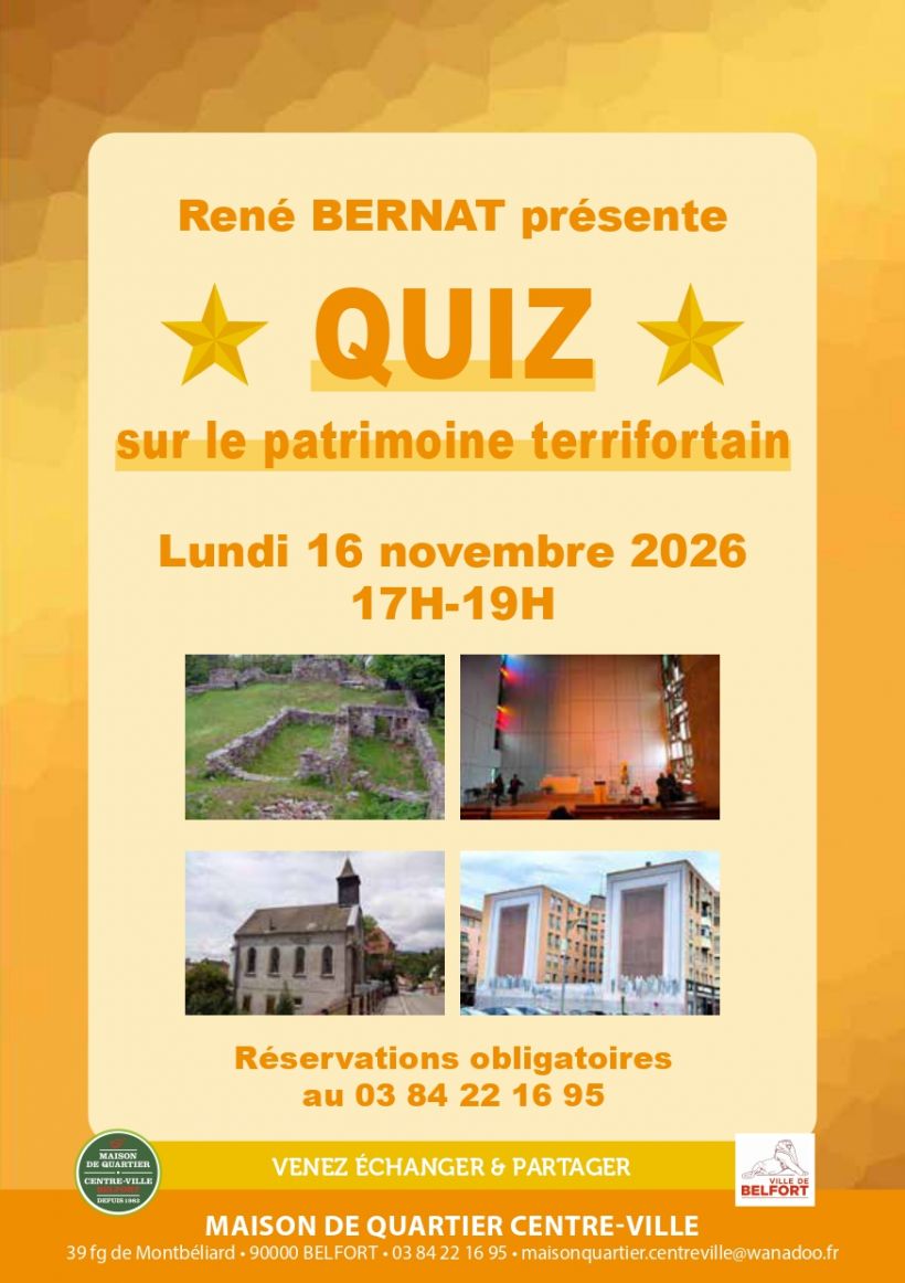 Quizz sur le patrimoine terrifortain