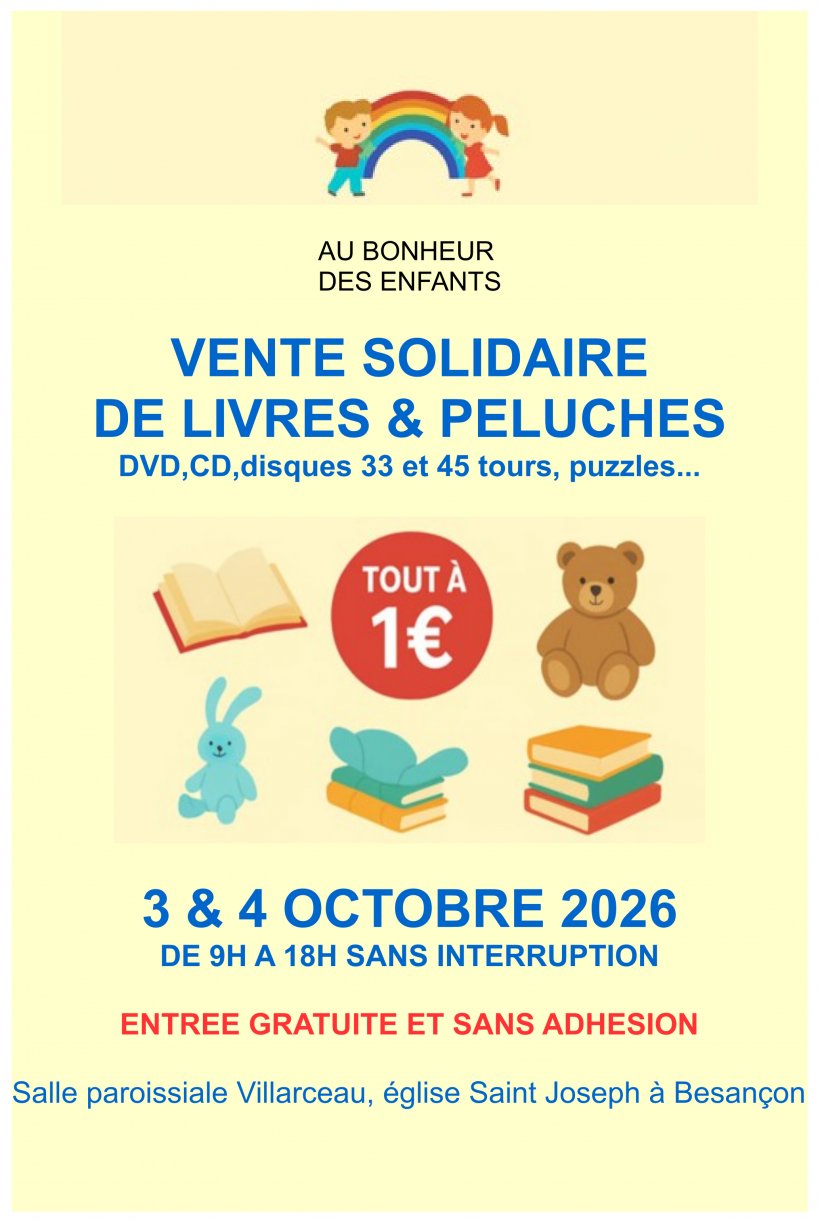 Vente de livres, DVD, CD, Vinyls, Peluches, Puzzles