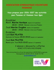 activit�s de l'association gymnastique volontaire pesmoise