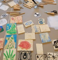 Cartes de voeux linogravure