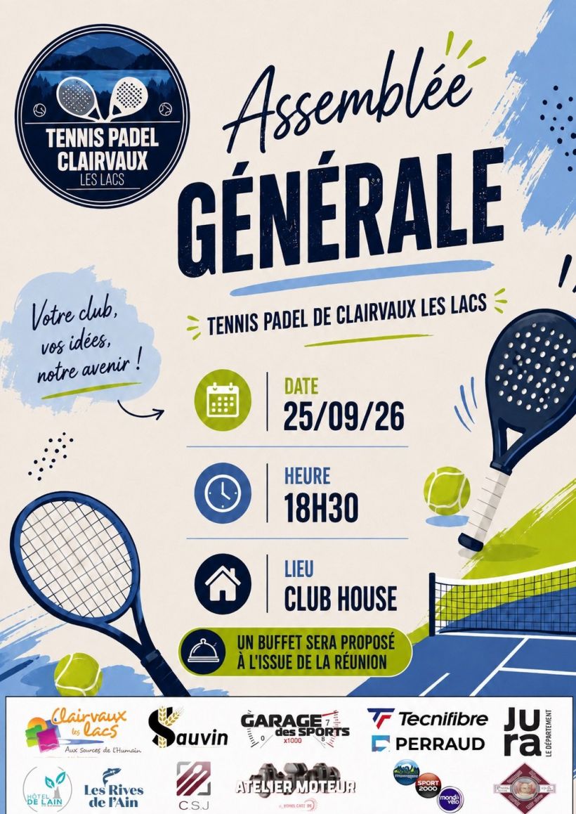 Assembl�e G�n�rale du Tennis Padel de Clairvaux