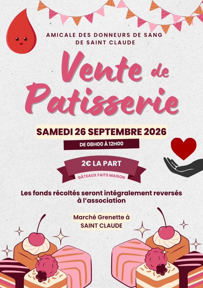 VENTE DE PÂTISSERIES SOLIDAIRE - Saint-Claude (Soirées / Animations ...