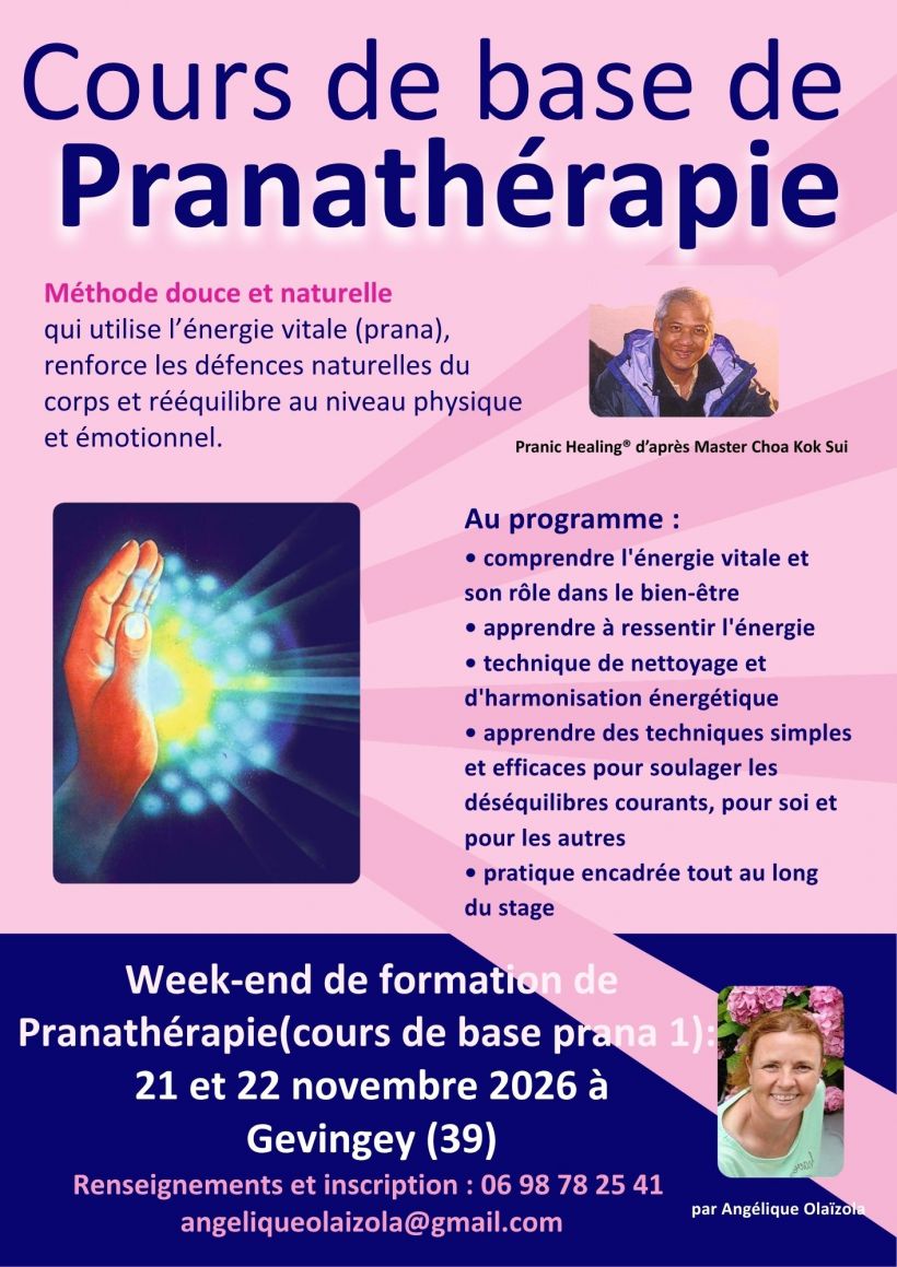 Cours de base de Pranathérapie