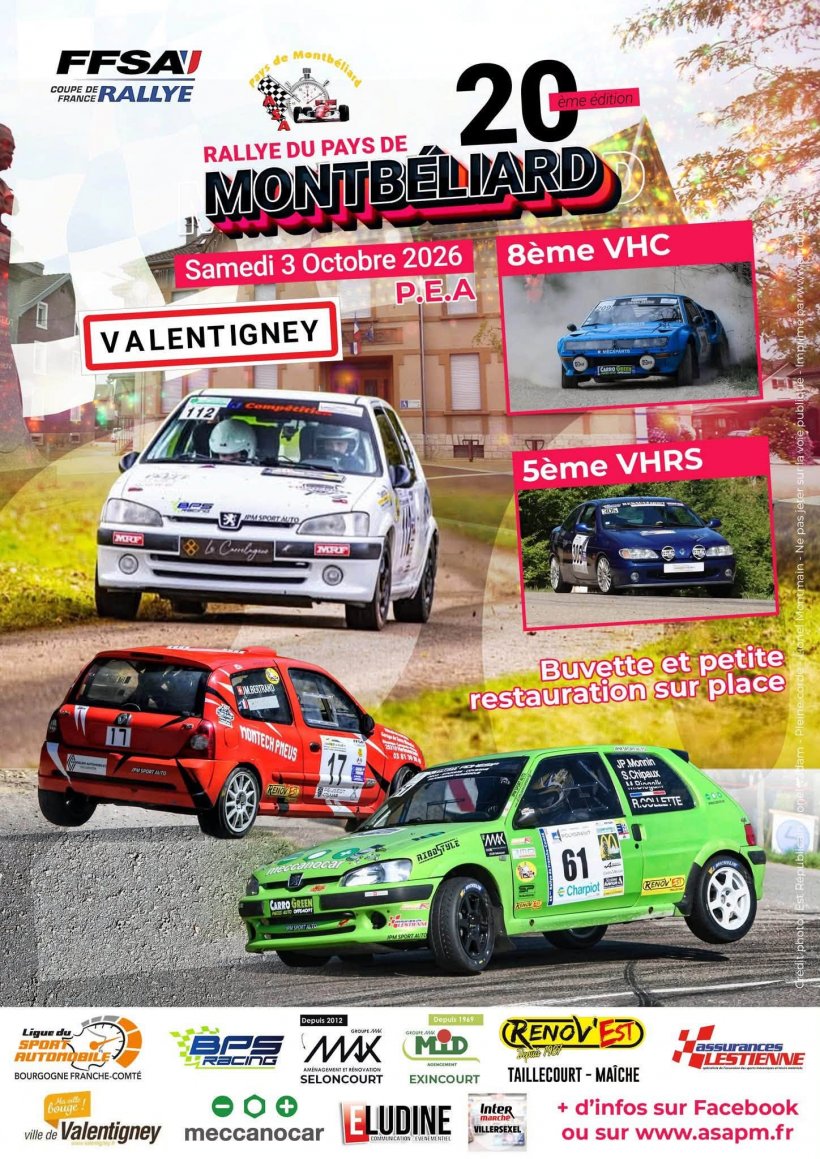 AUTO : 20ème Rallye du Pays de Montbéliard