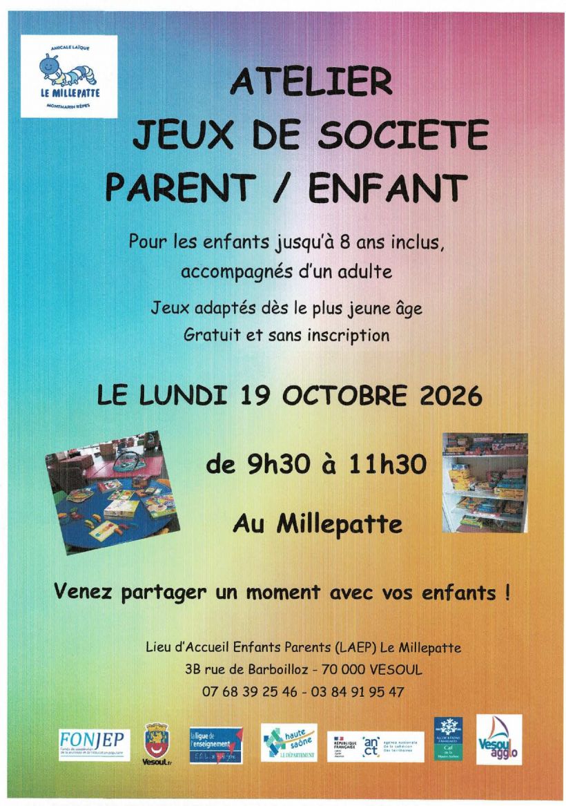 Atelier jeux de société - parent/enfant