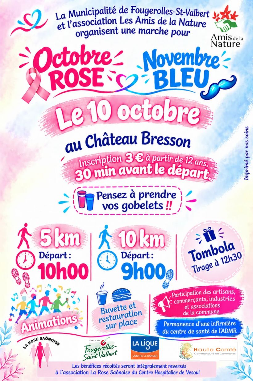 Marche solidaire d'Octobre Rose & Novembre Bleu