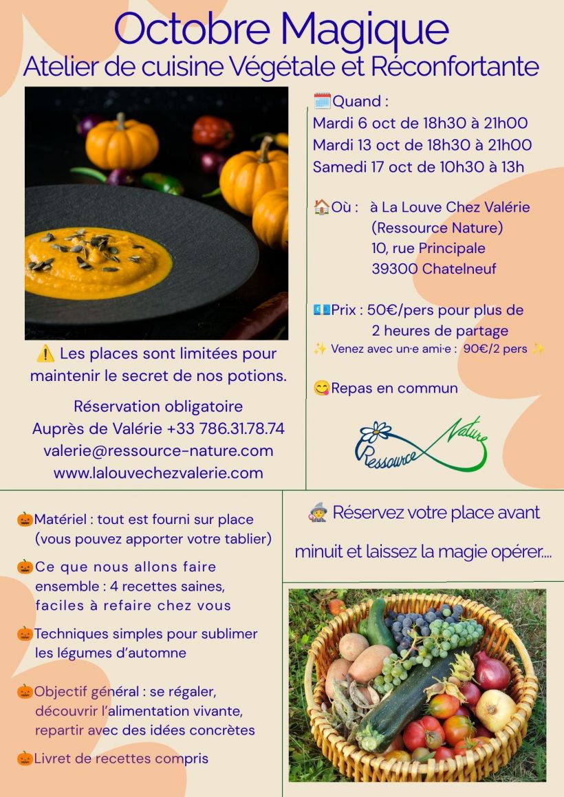 Octobre Magique - Atelier de cuisine v�g�tale & r�confortante