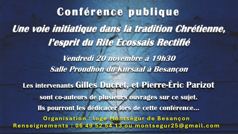 Conf�rence sur le Rite Ecossais Rectifi�