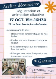 Atelier découverte sur les huiles