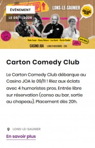 Soirée Stand up - Carton Comedy Night
