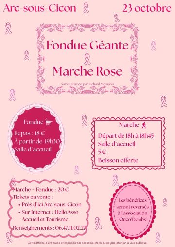 Octobre Rose - Fondue géante et marche rose