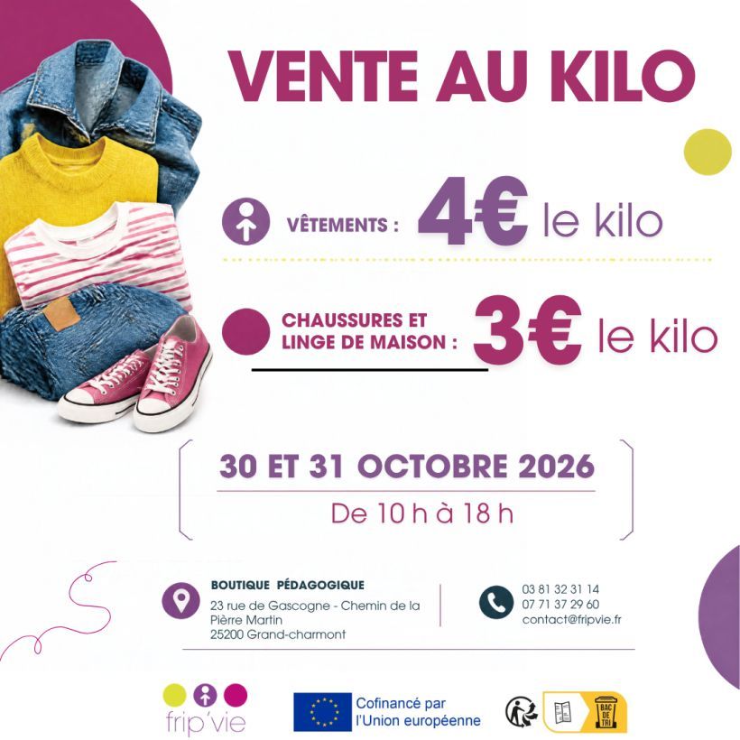 VENTE AU KILO Vêtements et chaussures