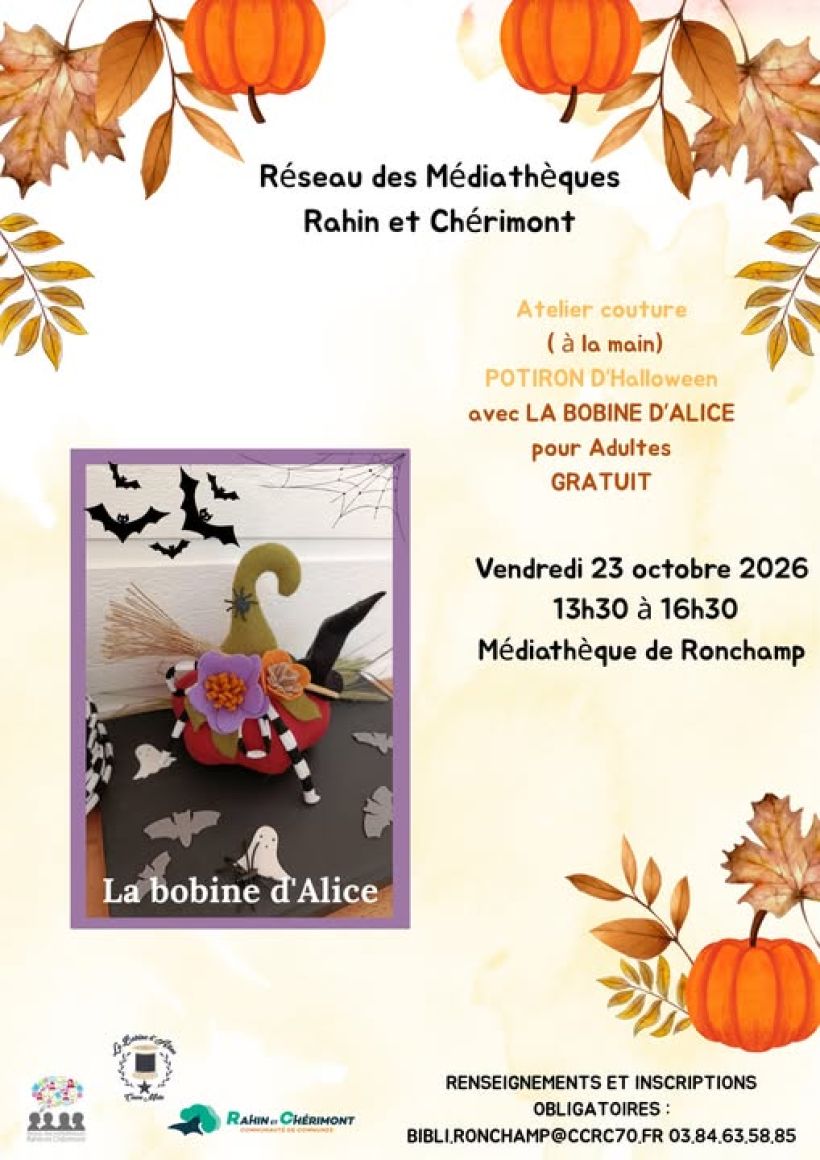 Atelier couture "Potiron d'Halloween"