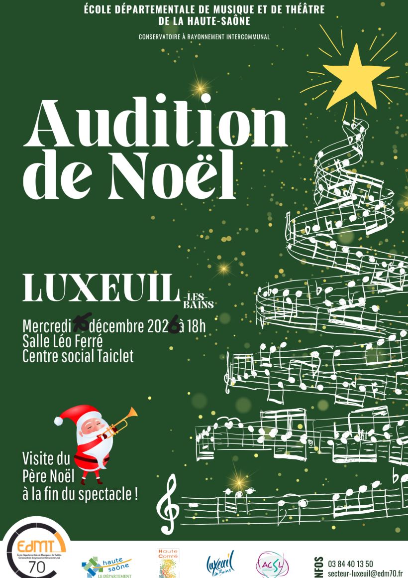 Audition de Noël des élèves de l'EDMT70