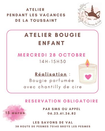 Réalisation d'une bougie enfant