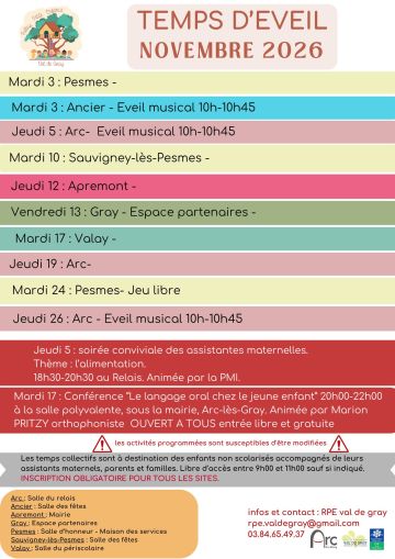 temps d'éveil pour les petits