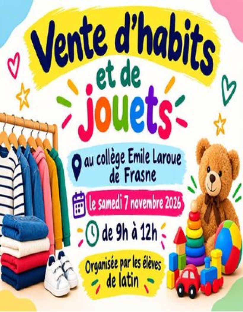 Vente d'habits et de jouets