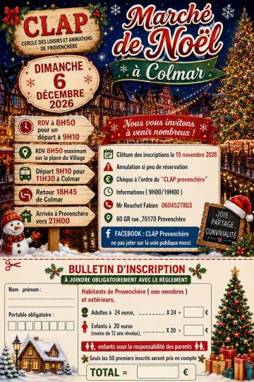 Sortie au marché de Noël de Colmar