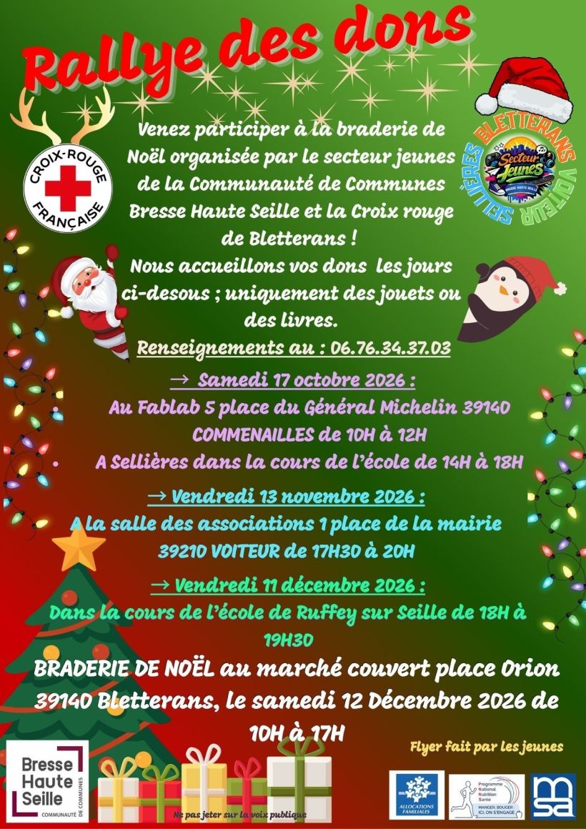 Rallye des dons : collecte de jouets et de livres