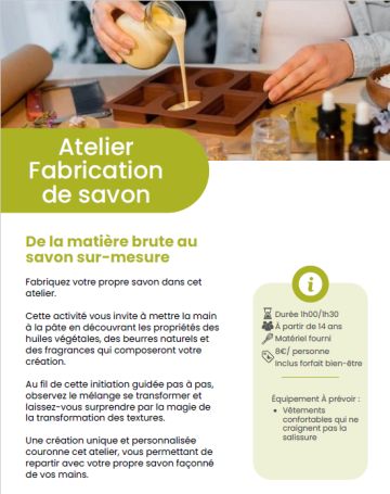 Atelier Fabrication de savon