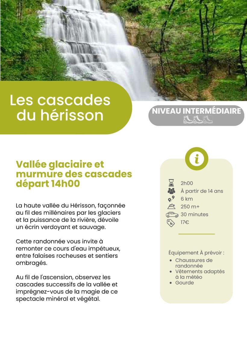 Randonnée au cascades du Hérisson