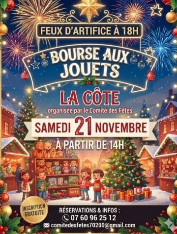 Bourse aux jouets et feu d'artifice